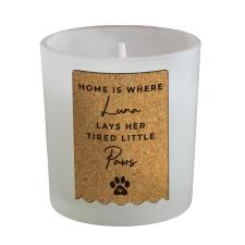 Personalised Paw Print Cork Label Jar Candle