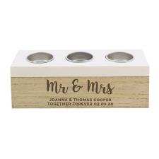 Personalised Free Text Triple Tea Light Box