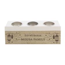 Personalised Eid Triple Tea Light Box