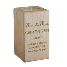 Personalised Wedding Wooden Tealight Holder