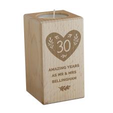 Personalised Anniversary Wooden Tealight Holder