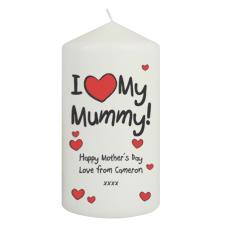 Personalised &#39;I Heart My&#39; Pillar Candle