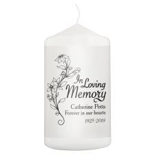 Personalised In Loving Memory Pillar Candle