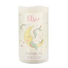 Personalised Baby Unicorn Nightlight LED Candle