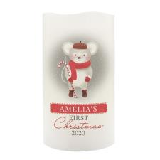 Personalised 1st Christmas Mouse Nightlight LED Candle