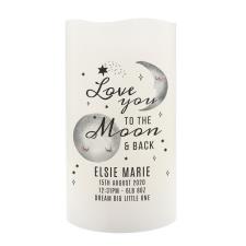 Personalised To The Moon and Back LED Candle
