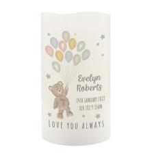 Personalised Teddy & Balloons Nightlight LED Candle