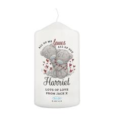 Personalised All My Love Me to You Bear Pillar Candle