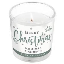 Personalised Merry Christmas Jar Candle