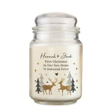 Personalised Christmas Reindeer Large Jar Candle