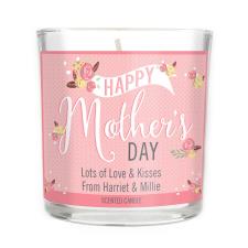 Personalised Floral Bouquet Mother's Day Scented Jar Candle