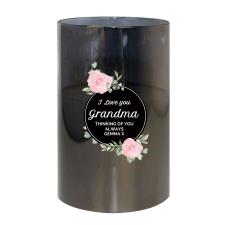 Personalised Floral Smoked Glass LED Candle