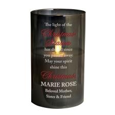 Personalised Christmas Season Memorial Smoked LED Candle