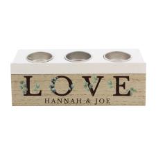 Personalised Botanical Triple Tea Light Box