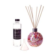 Amelia Art Glass Pink, Peach & White Reed Diffuser Gift Set 