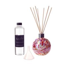 Amelia Art Glass Pink, Peach & White Reed Diffuser Gift Set 