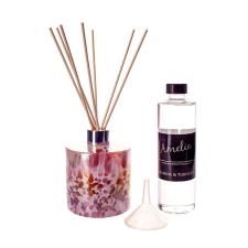 Amelia Art Glass Pink, Peach & White Cylinder Reed Diffuser Gift Set 