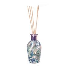 Amelia Art Glass Turquoise &amp; White Iridescence Dome Reed Diffuser