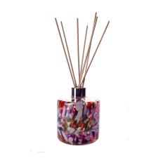 Amelia Art Glass Red, Black & White Iridescence Cylinder Reed Diffuser