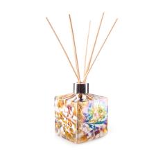 Amelia Art Glass Gold, Brown & White Iridescence Square Reed Diffuser