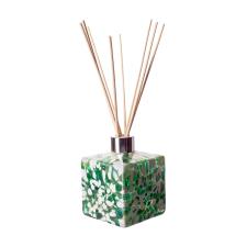Amelia Art Glass Mint Green &amp; White Iridescence Square Reed Diffuser