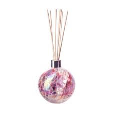 Amelia Art Glass White, Pink & Violet Crackled Sphere Reed Diffuser