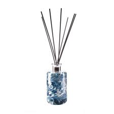 Amelia Art Glass Turquoise &amp; White Iridescence Tall Cylinder Reed Diffuser