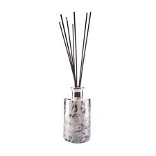 Amelia Art Glass White & Grey Frosted Tall Cylinder Reed Diffuser