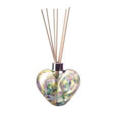 Amelia Art Glass Purple, Teal And Lime Heart Reed Diffuser