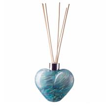 Amelia Art Glass Turquoise & Sage Iridescence Heart Reed Diffuser