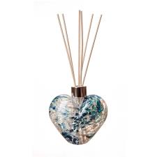 Amelia Art Glass Turquoise & White Crackled Heart Reed Diffuser