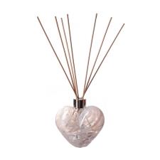 Amelia Art Glass Pearl White Heart Reed Diffuser