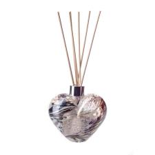 Amelia Art Glass White And Grey Frosted Heart Reed Diffuser