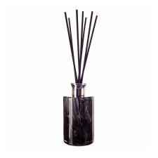 Amelia Art Glass Black Marble Tall Cylinder Reed Diffuser