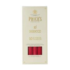 Price's Sherwood Red Dinner Candles 25cm (Box of 10)