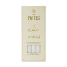 Price&#39;s Sherwood White Dinner Candles 25cm (Box of 10)