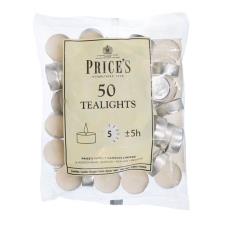 Price&#39;s White Unscented Tealights (Pack of 50)