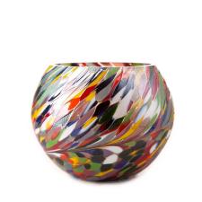 Amelia Art Glass Multi-Coloured Round Tealight Holder