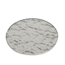 Woodbridge Textured Silver Glass Candle Plate 15cm