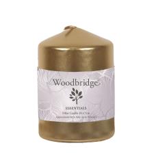 Woodbridge Gold Metallic Pillar Candle 10cm x 7cm