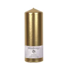 Woodbridge Gold Metallic Pillar Candle 20cm x 7cm