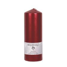 Woodbridge Red Metallic Pillar Candle 20cm x 7cm