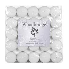 Woodbridge White Unscented Tealights (Pack of 50)