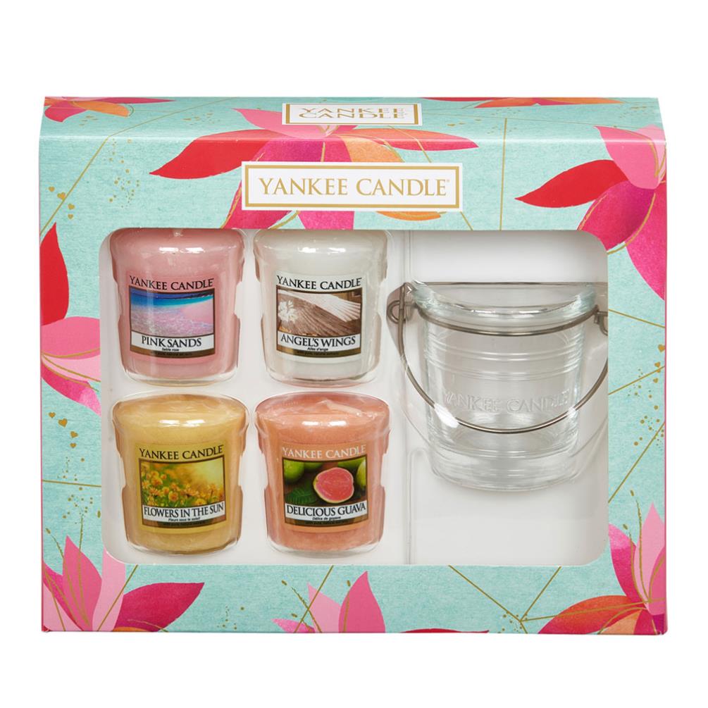 NewYankee Candle Votive 4 Sampler Gift Set Beach Themed In Magnetic Gift Box 