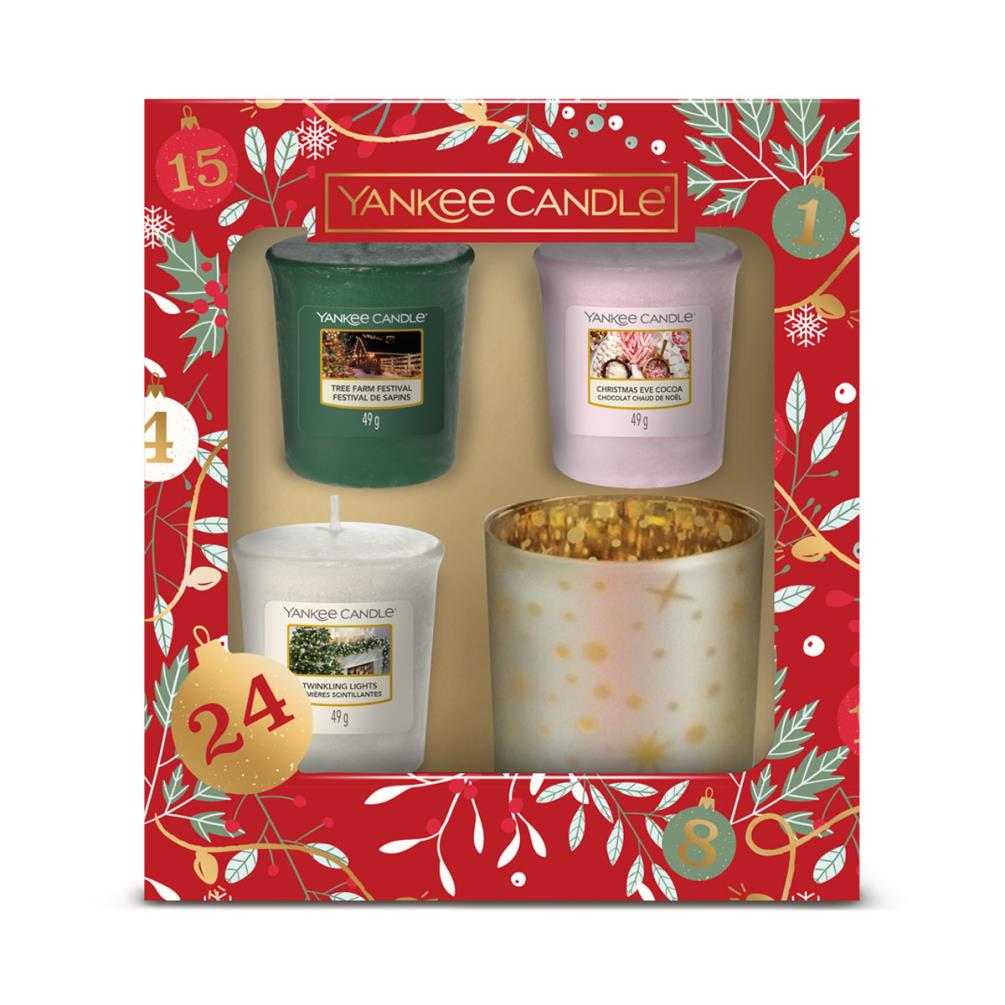 Yankee Candle 3 Votives & Holder Christmas Gift Set (1631471E) Candle