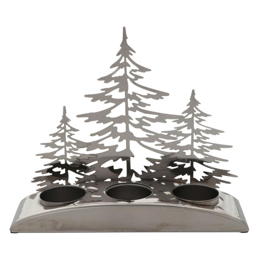 Yankee Candle Snowy Gatherings Silver Trees Tea Light Holder (1651275 ...