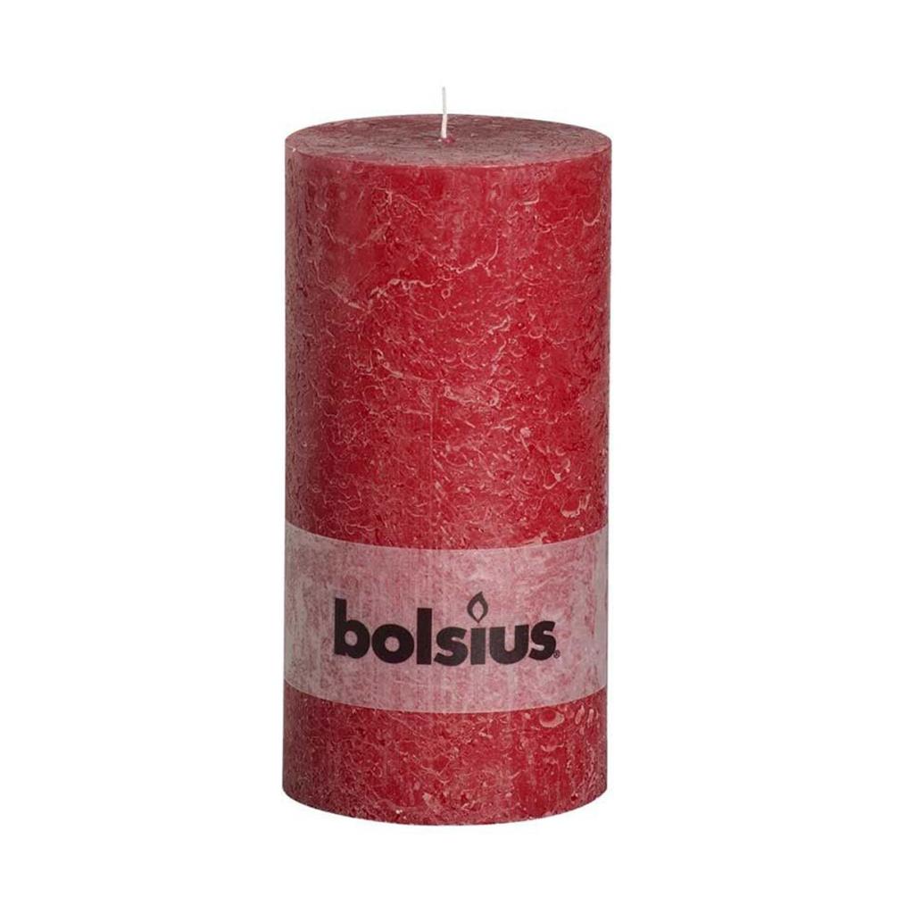 Bolsius Wine Red Rustic Pillar 20cm x 10cm CN5008 Candle Emporium