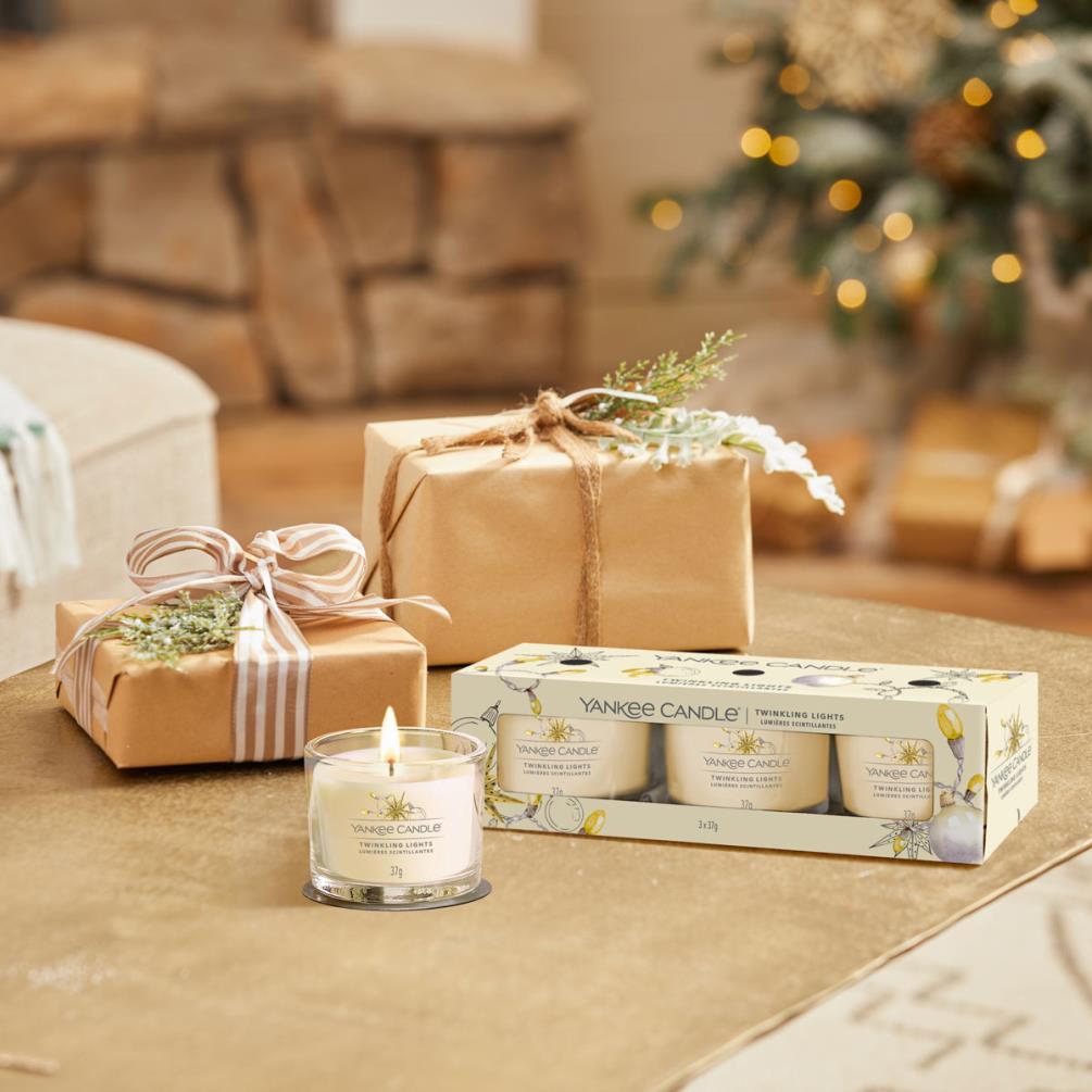 Yankee Candle Twinkling Lights 3 Filled Votive Candle Gift Set 1632045E Candle Emporium