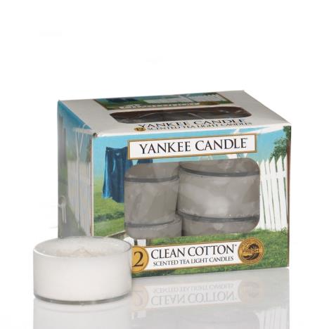 Yankee Candle Clean Cotton Tea Lights (Pack of 12)  £4.19