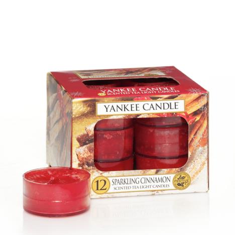Yankee Candle Sparkling Cinnamon Tea Lights (Pack of 12)  £6.29